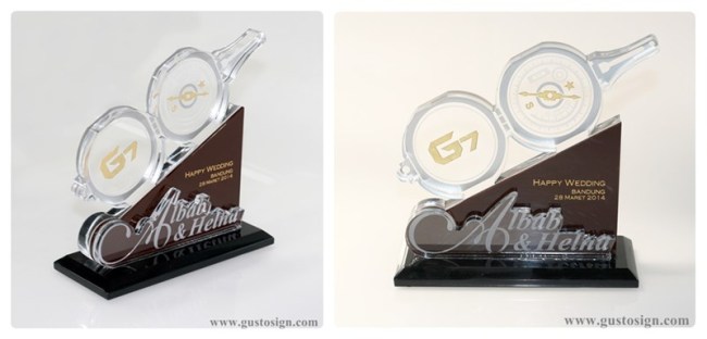 trophy Reklame Neon Box Laser Cutting Indonesia 